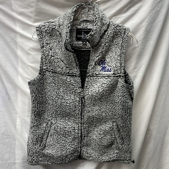Boxercraft OLD MISS faux fur zip front vest ladies sz M - Picture 2 of 5
